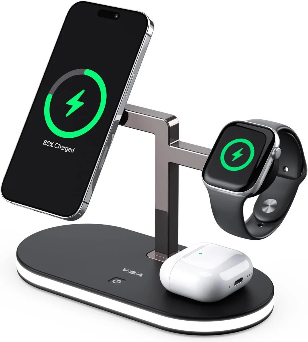 FLEANE FLEANE 4-in-1 Wireless Charger Stand Night Light Black — product photo