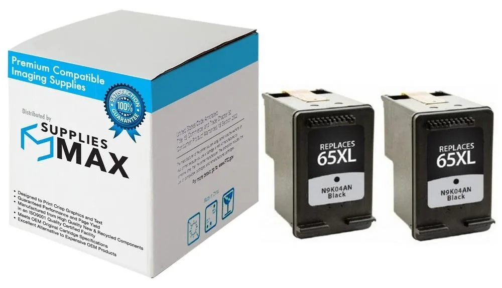 SuppliesMax SuppliesMax HP 65XL Black Inkjet 2 Pack 300 Pages — product photo