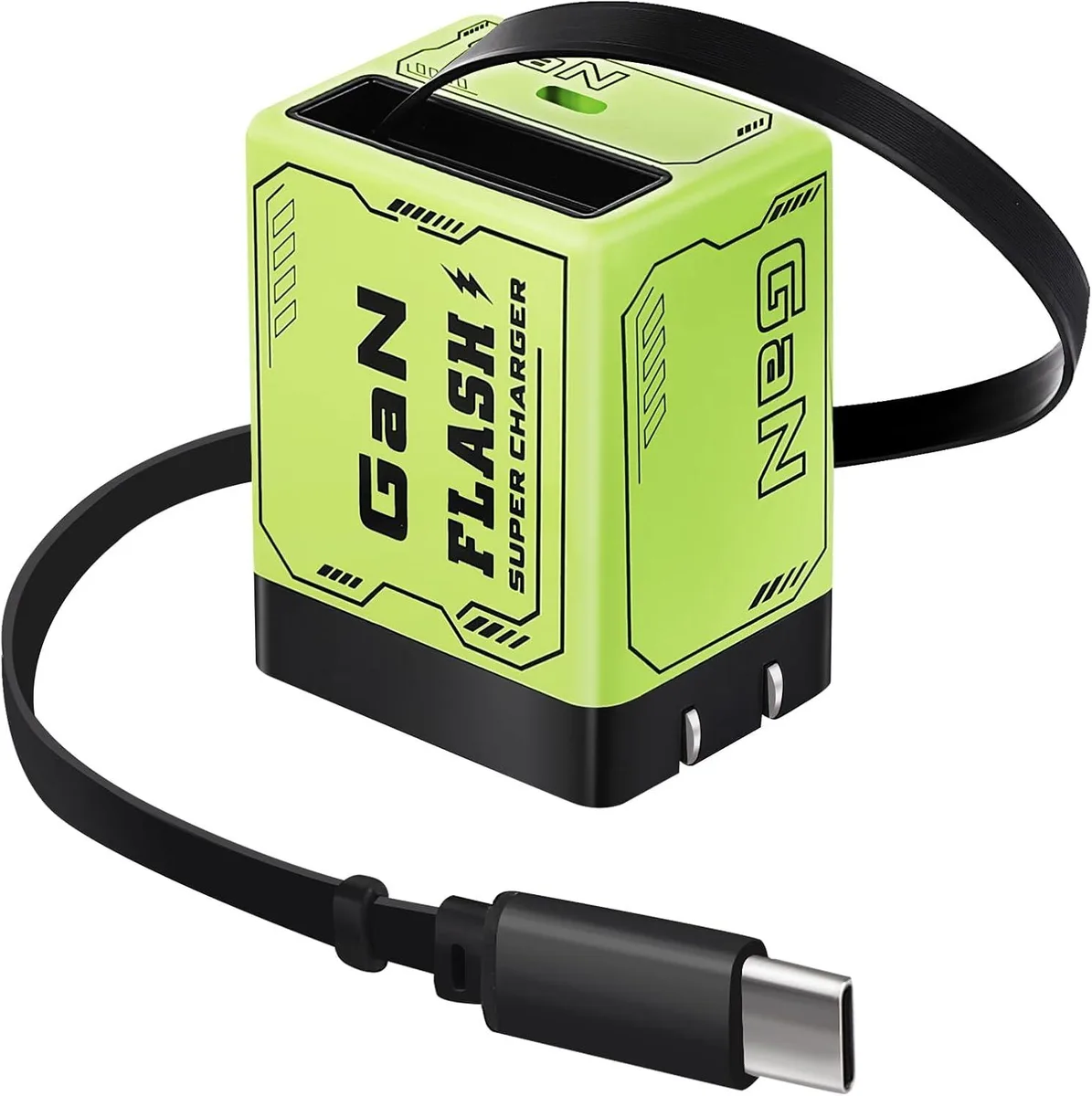 ONITOON ONITOON 2-in-1 120W GaN Retractable Wall Charger Green — product photo