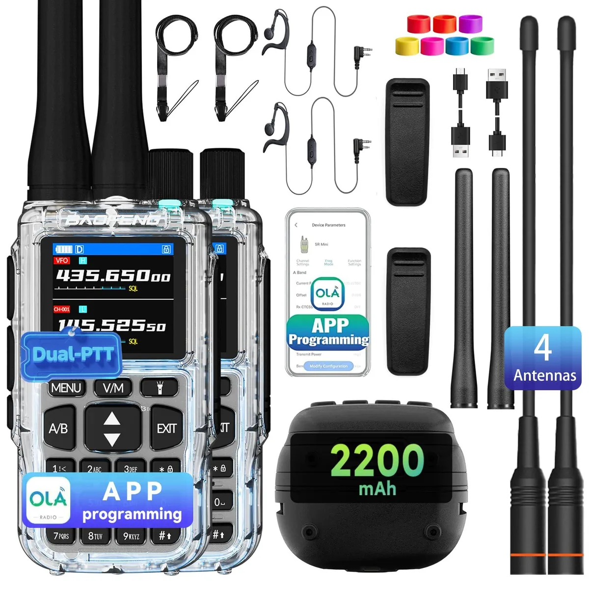  Baofeng UV-5R Mini-5 999CH 2200mAh Radio — product photo
