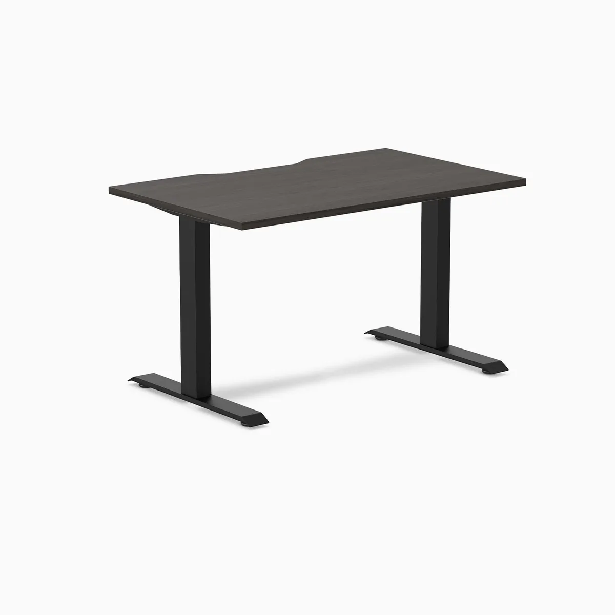 Desky Desky Zero Scalloped Laminate Desk Burnished Wood / Matte Black 47.2 x 29.5 in — product photo