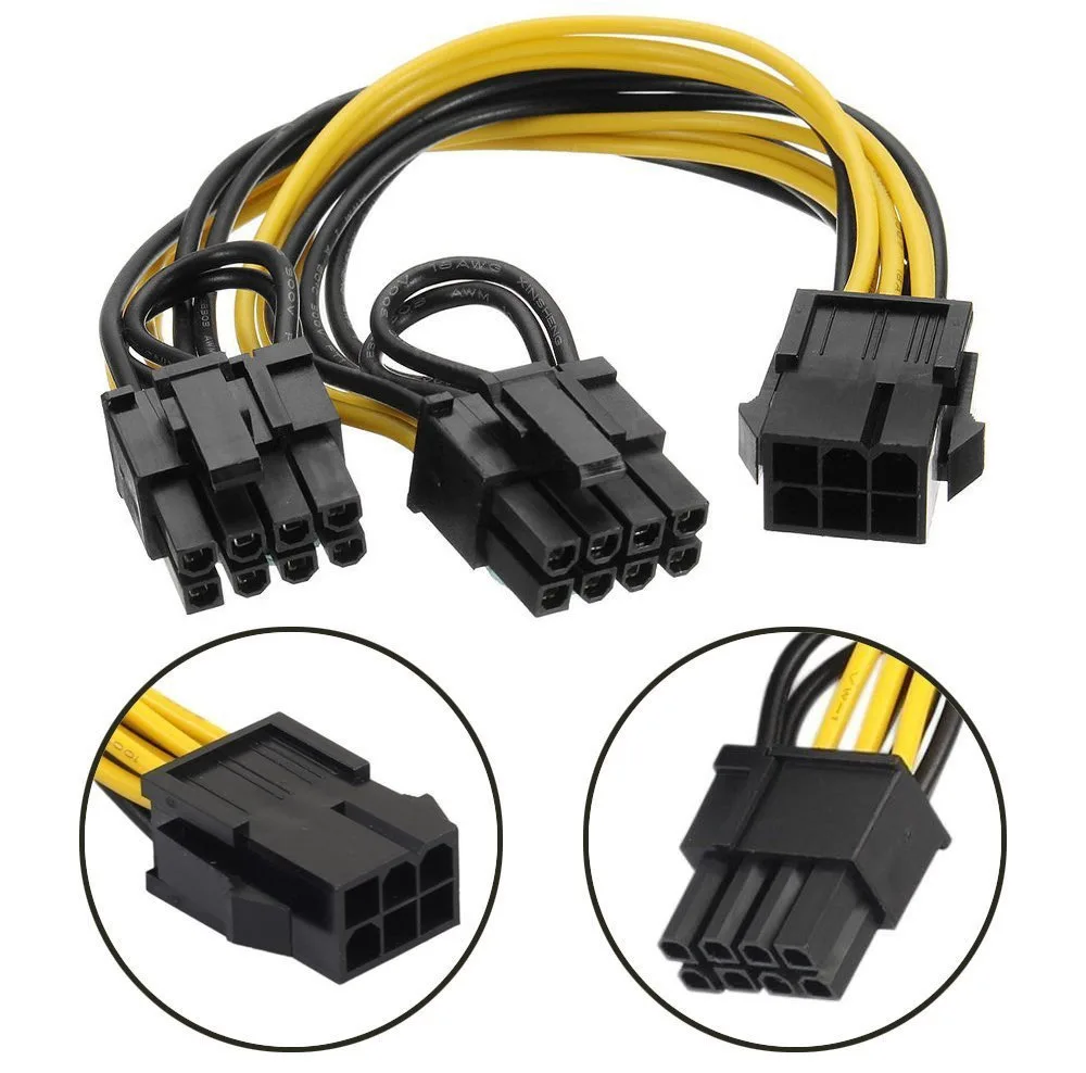 TeKit TeKit PCI-E 6-pin to dual 8-pin Y-splitter 30 cm 2-pack — product photo