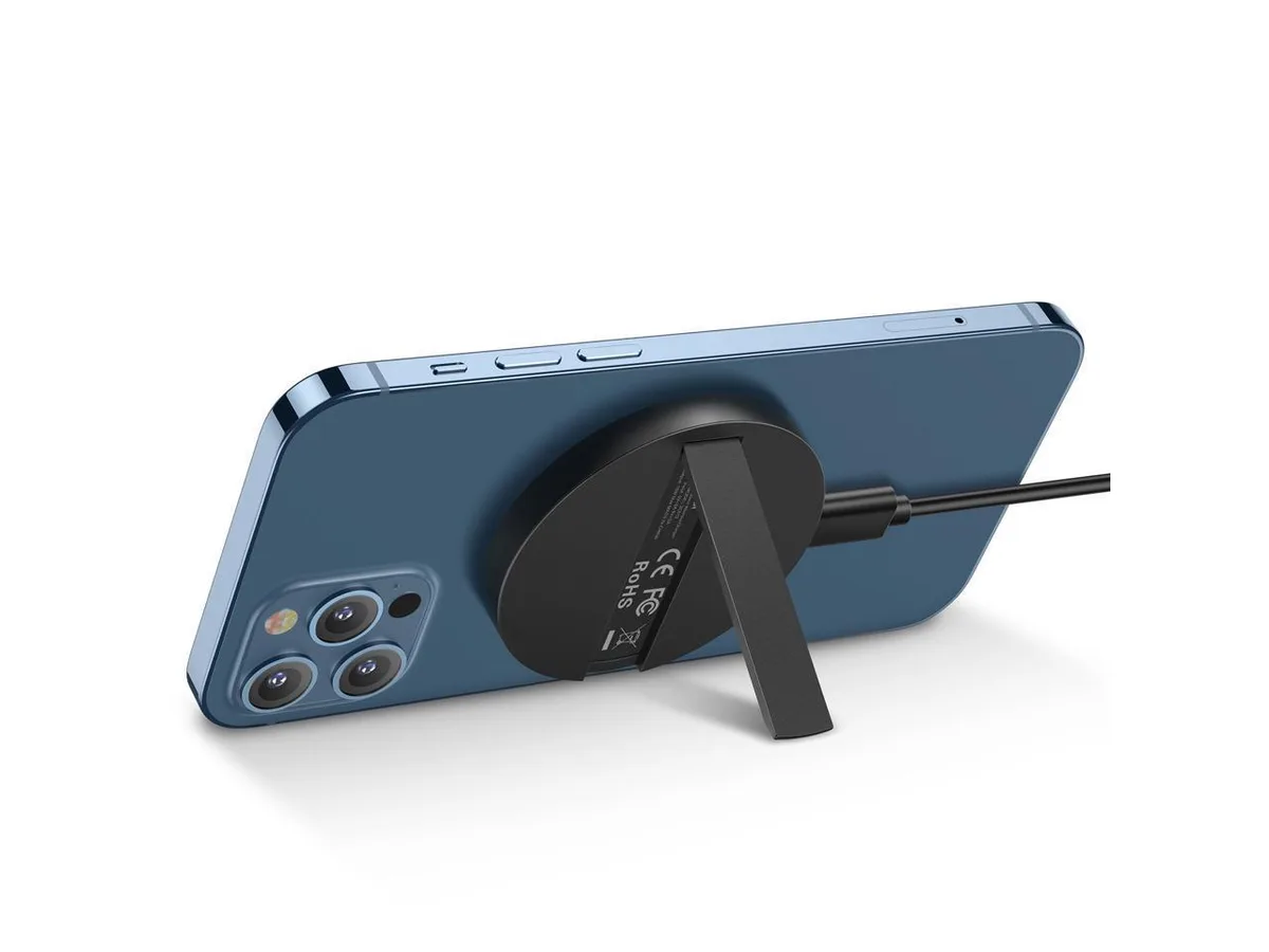 Hotai Hotai Mini Magnetic Wireless Charger Kickstand iPhone 12 13 Black — product photo