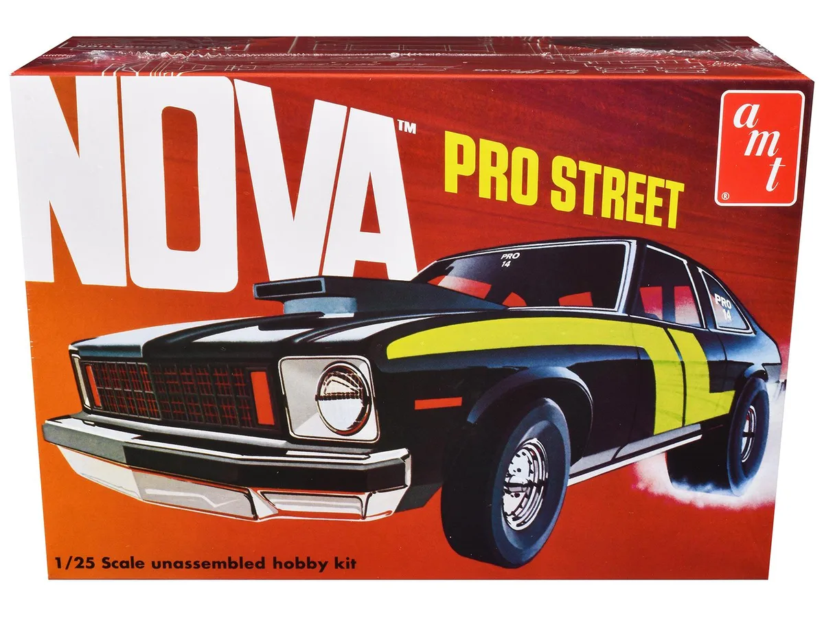 AMT AMT AMT1503 1/25 Scale 1976 Chevrolet Nova Pro Street Model Kit 94 Parts — product photo