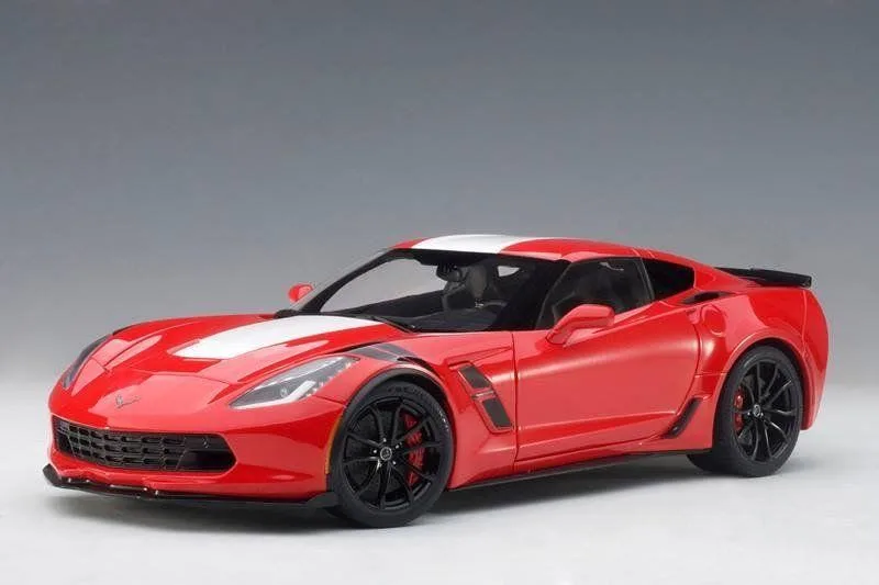 Autoart Autoart 2017 Chevrolet Corvette C7 Grand Sport Red White Stripe Black Fender Hash Marks 1/18 Vehicle — product photo