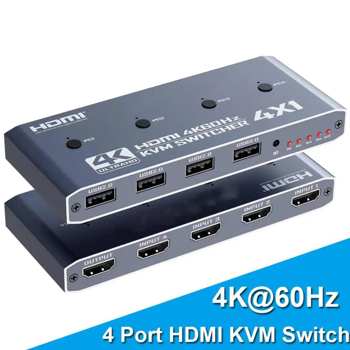 Hitoor Hitoor 4-Port HDMI KVM Switch 4K@60Hz USB 2.0 — product photo