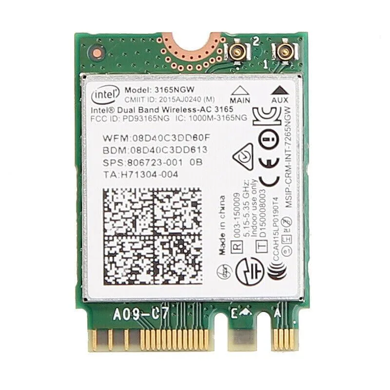 Intel Intel 3165 Wi-Fi adapter AC3165 Green &amp; White — product photo
