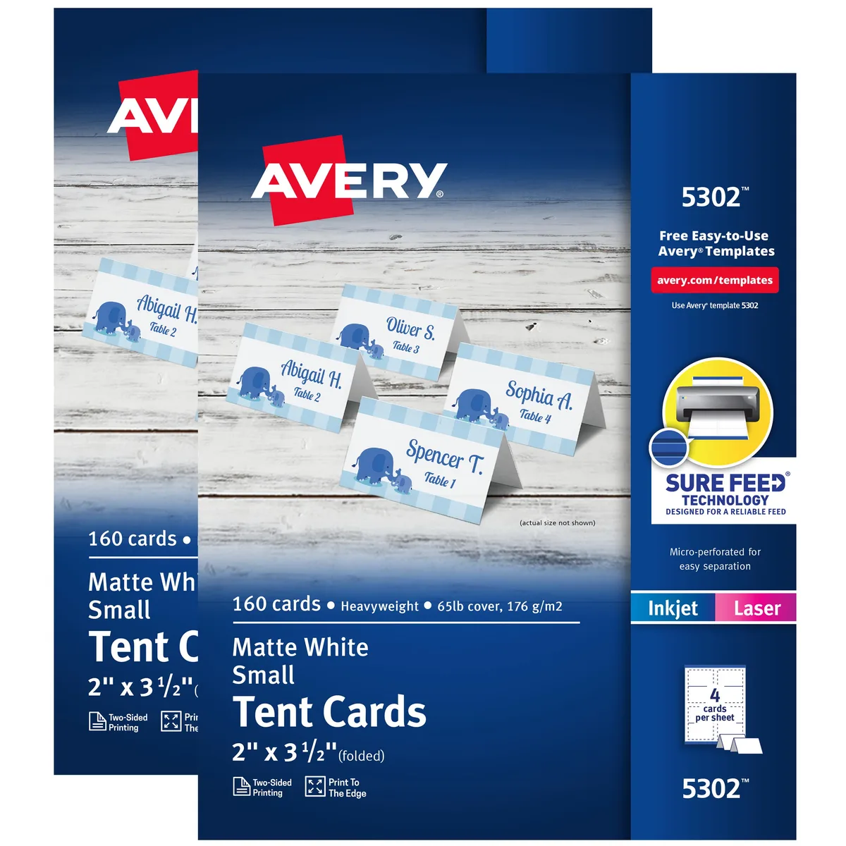 White micro-perforated tent card sheets, 320 cards total