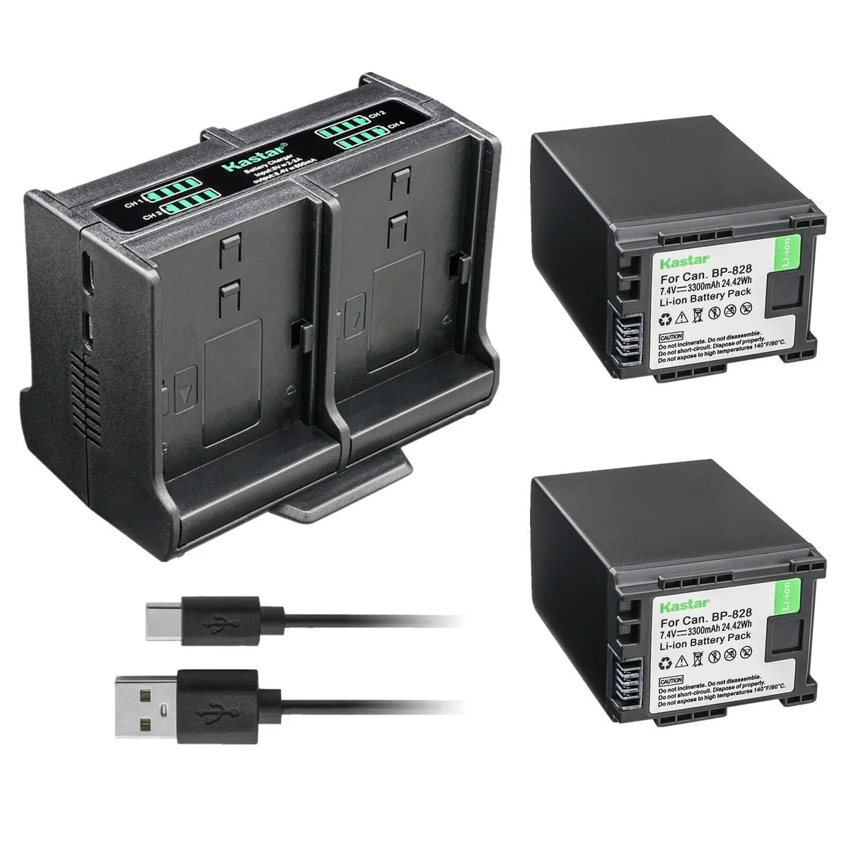 Kastar Kastar BP-828 2-Pack Battery &amp; Quad Charger — product photo