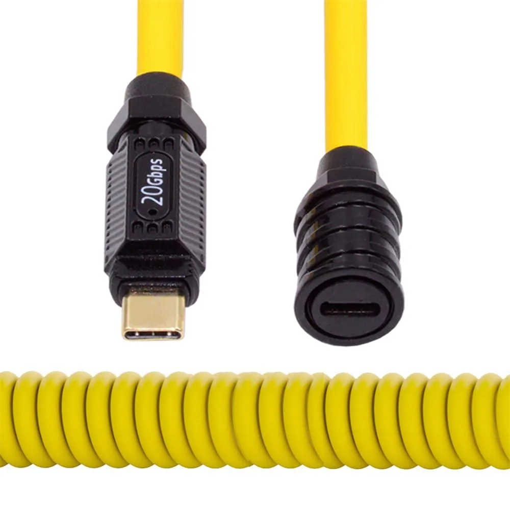 Fervit Fervit 20Gbps 140W USB4 Coiled USB-C Cable 180cm Yellow — product photo