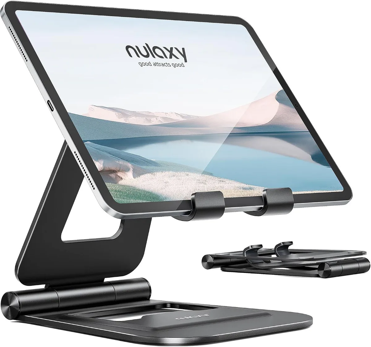 MCHOSE MCHOSE Nulaxy A5 Aluminium Dual Foldable Tablet Stand Black — product photo