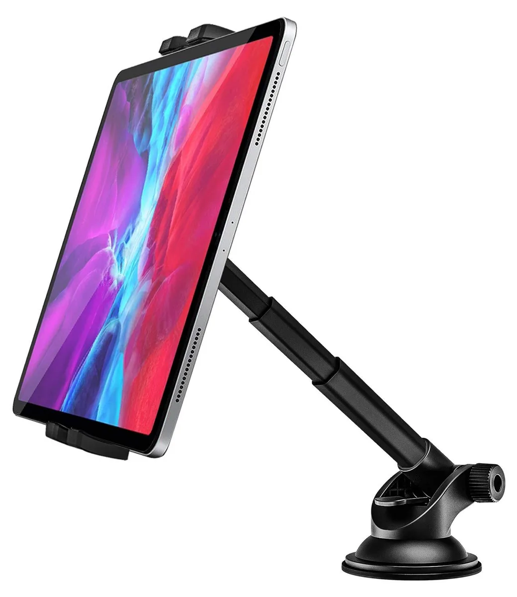 Bipra Bipra 2 in 1 accessory telescopic suction cup mount 3.5-7 inch arc 225 degrees 4.7-10.2 inch clamp — product photo