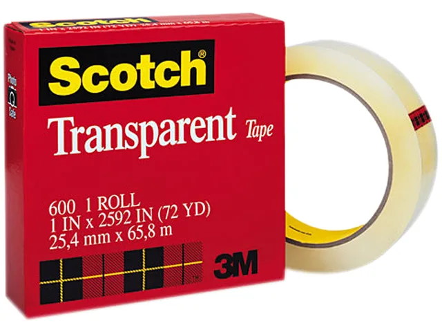 3M 3M 60012592 Transparent Glossy Tape 1" x 72 yards 3" Core Clear — product photo
