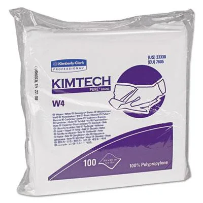 Flat white polypropylene dry wipes, double-bagged, 100 count
