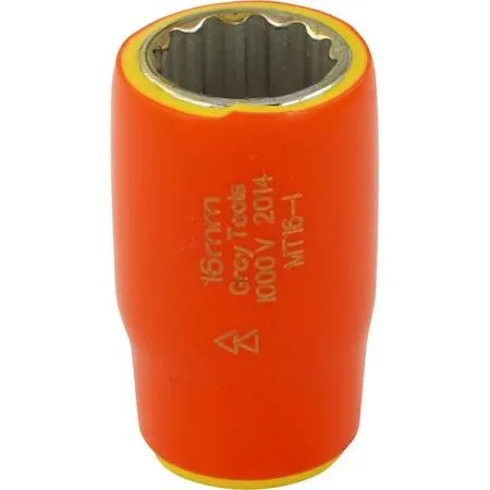 16 mm 3/8 inch drive insulated socket orange yellow layers