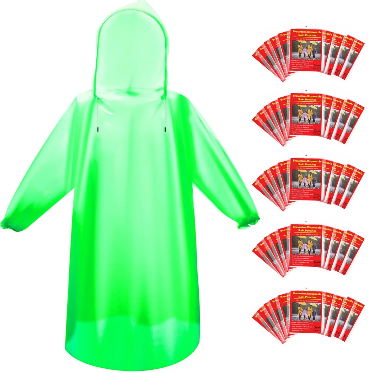 Bruvoalon Rp001 men's outerwear 6 pack green 0.035mm PE 50.39in length 25.2in waist — product photo