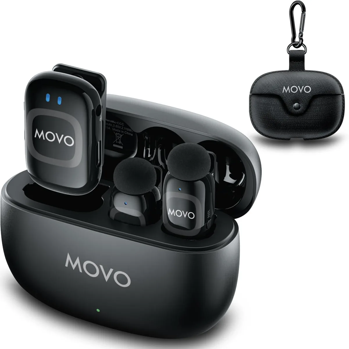  Movo NanoMic Wireless Lavalier Microphone System with Charging Case — product photo