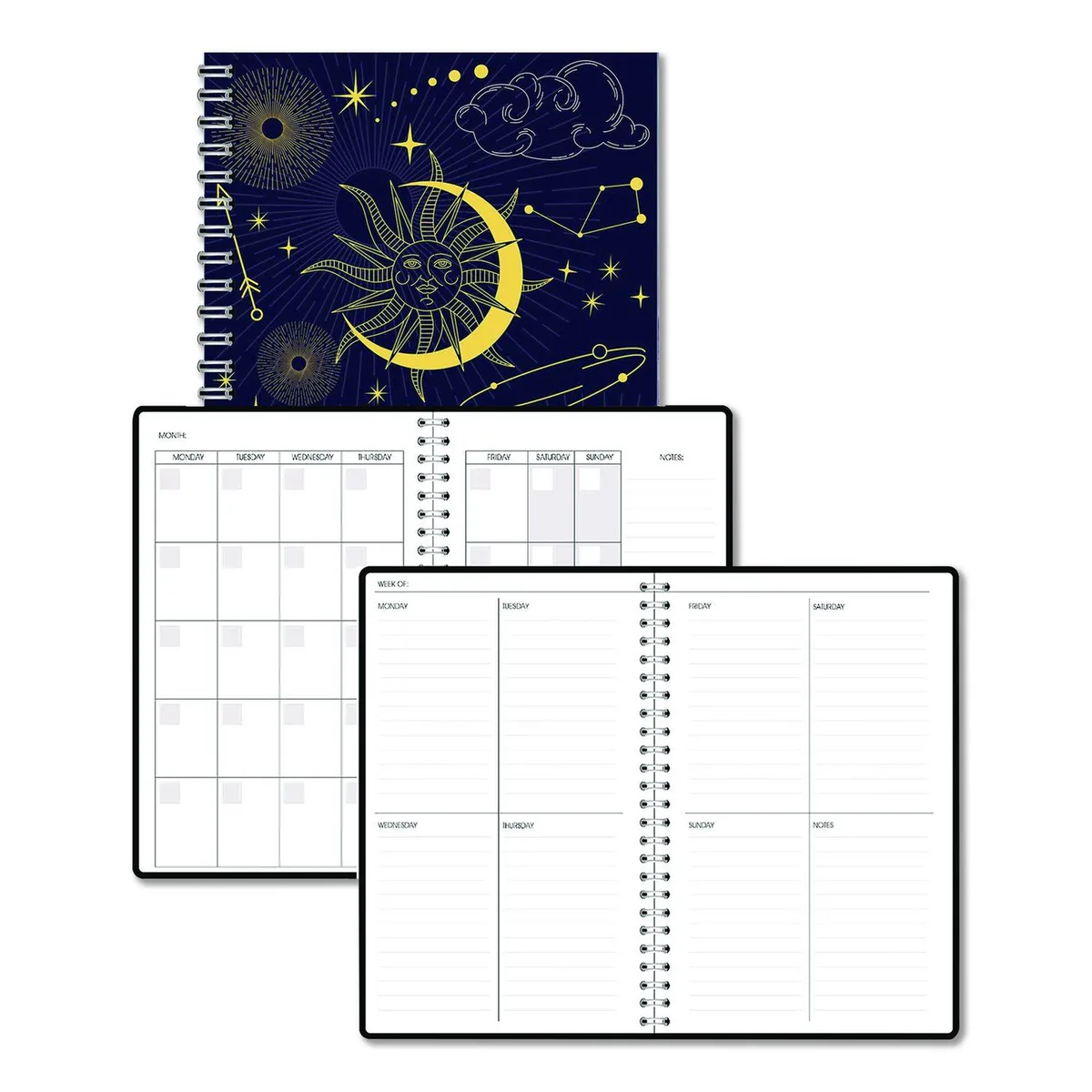House of Doolittle House of Doolittle Recycled Undated Monthly/Weekly Planner Celestial Blue/Gold Cover 11 x 7 212144 — product photo