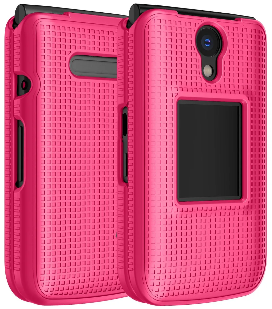 Nakedcellphone Nakedcellphone Grid Texture Hard Case Slim Cover for Orbic Journey Pro / Lite - Bright Hot Pink — product photo