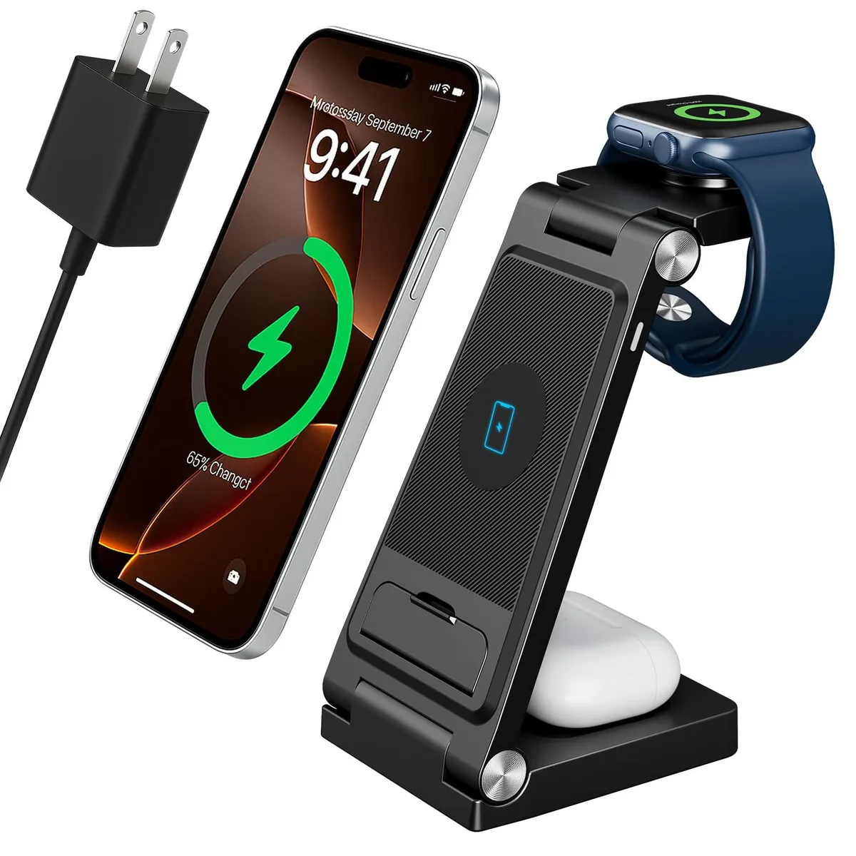 2026 3-in-1 Wireless Fast Charger 15W Foldable — product photo