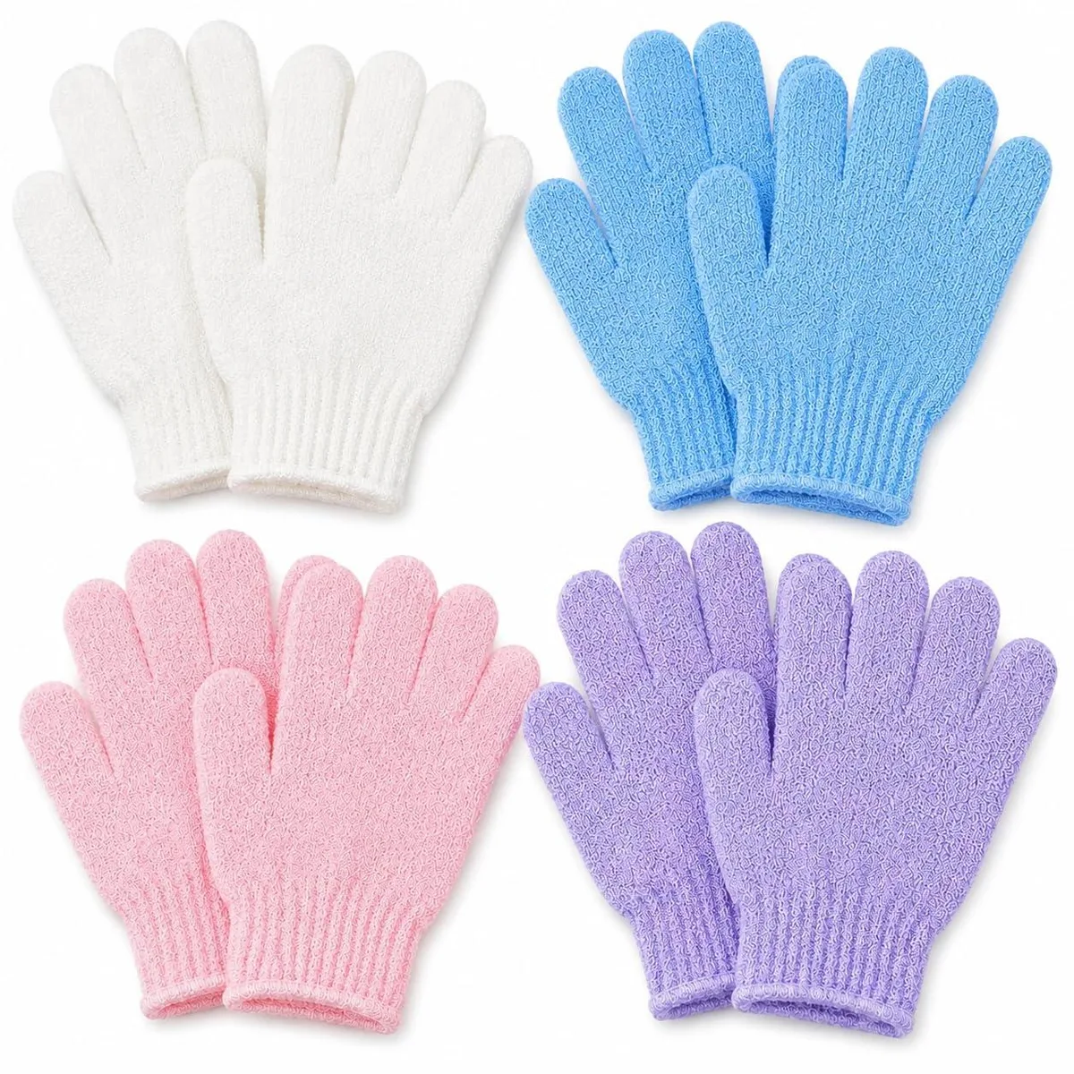  ATB atb-33165 Exfoliating Gloves 4 Pairs Blue Nylon — product photo