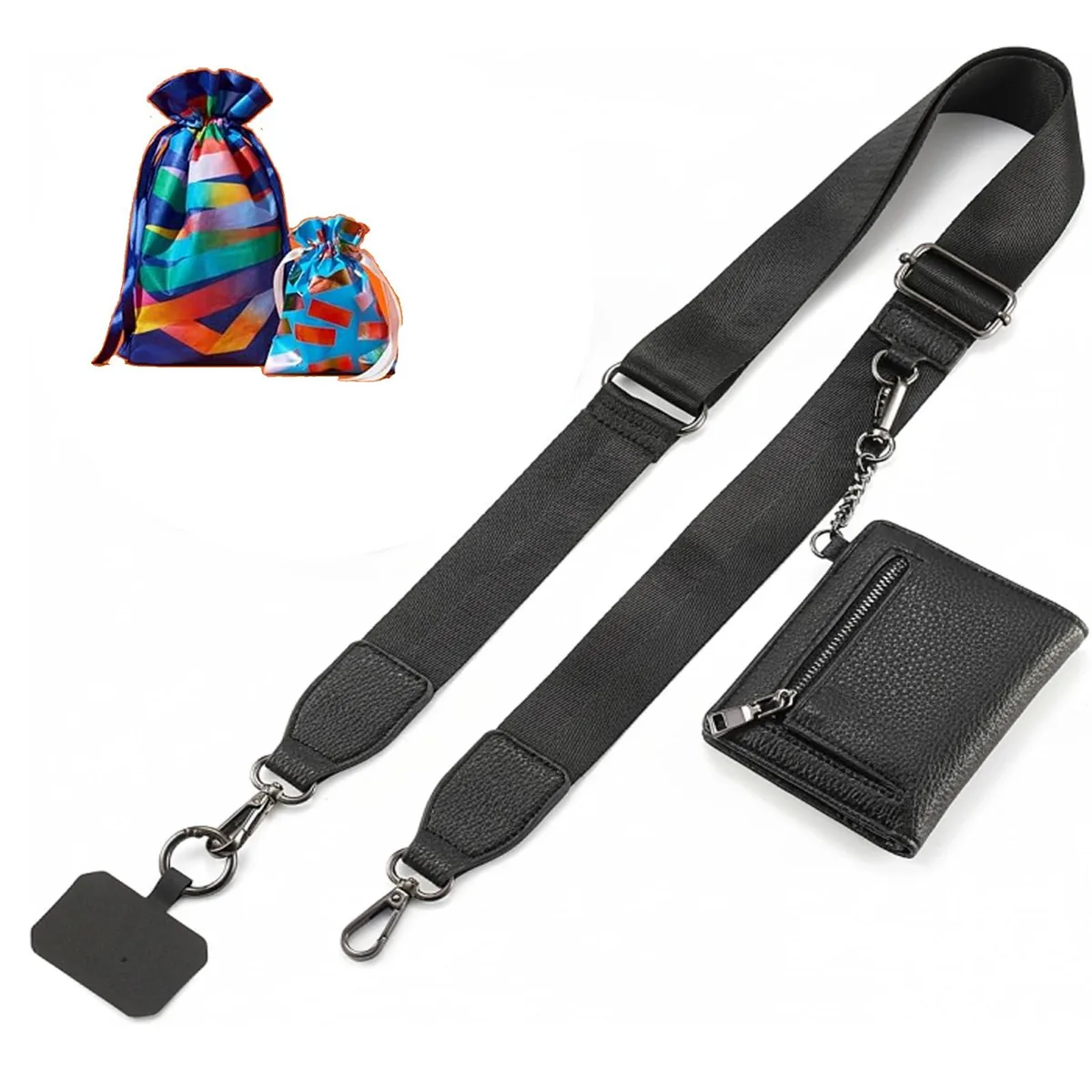 Diaclara 905.00079 Phone Lanyard with Zipper Wallet Black — product photo