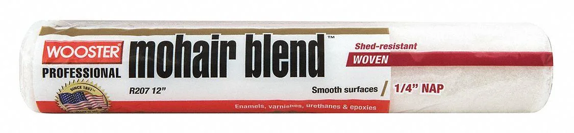 Wooster Brush Company Wooster Brush Company R207-12 12" Paint Roller Cover 1/4" Nap Mohair/Polyester — product photo
