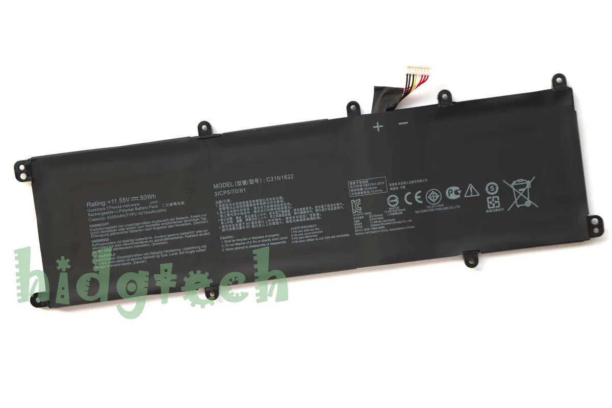 Beisite Beisite C31N1622 50Wh 11.55V laptop battery for Asus Zenbook UX530 UX430 UX3430 U5100U — product photo
