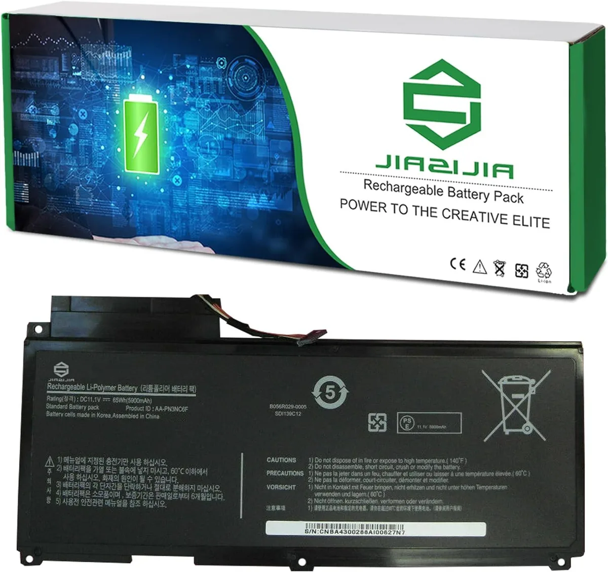 NShi NShi AA-PN3NC6F laptop battery 11.1V 65Wh 5900mAh — product photo