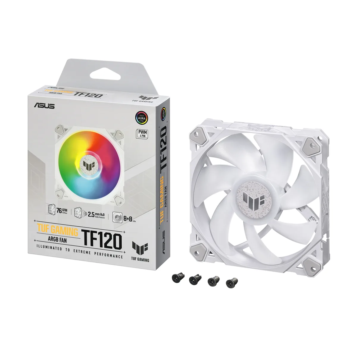 ASUS ASUS TUF GAMING TF120 ARGB White 120mm case fan — product photo