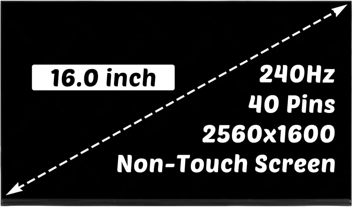 NUOLAISUN NUOLAISUN 16.0 inch WQXGA 2560x1600 240Hz 40 Pins laptop screen — product photo