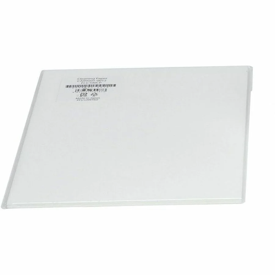 Pack of ten white rectangular cleaning sheets for printers and scanners