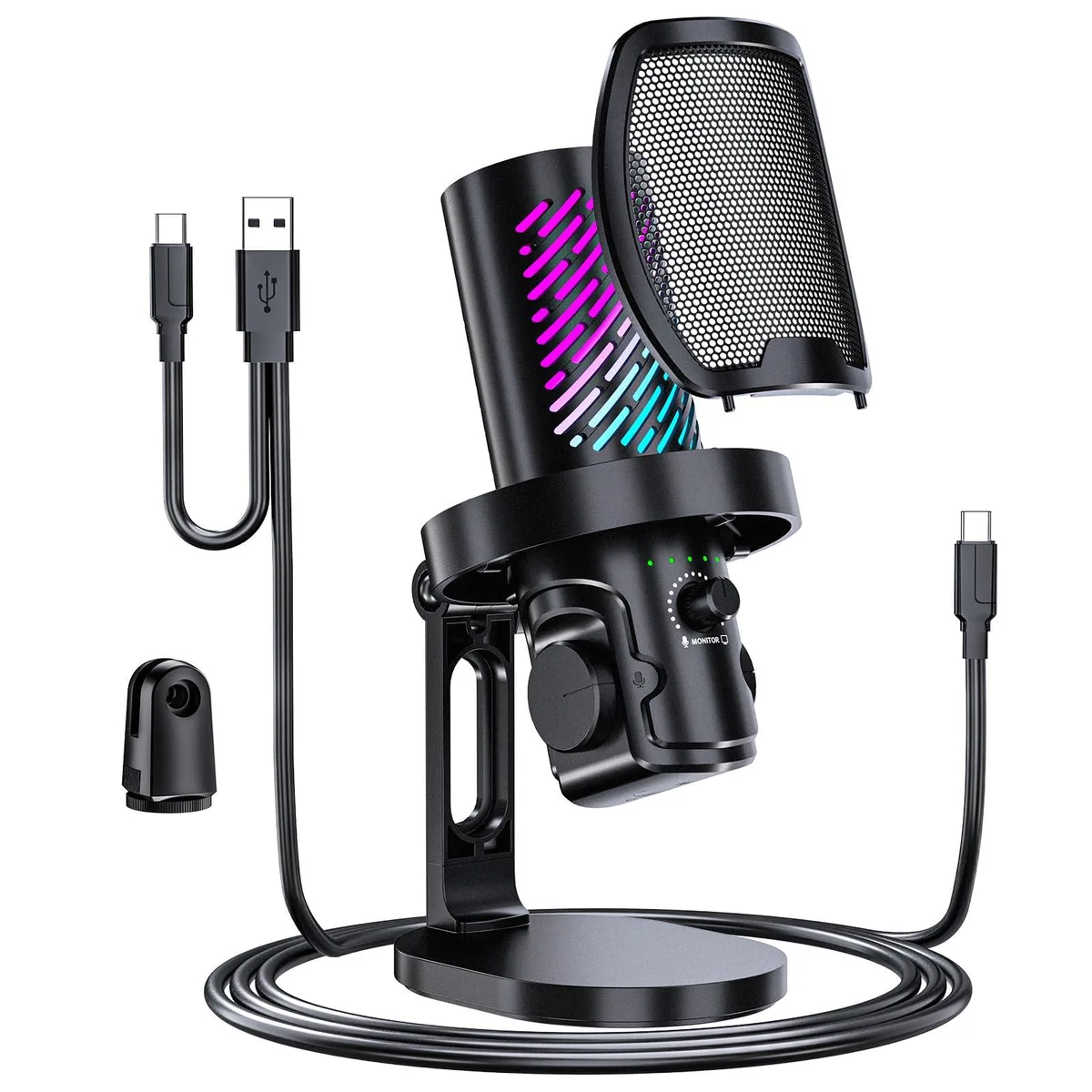  tenlamp USB-MIC RGB USB Gaming Microphone 85 dB — product photo