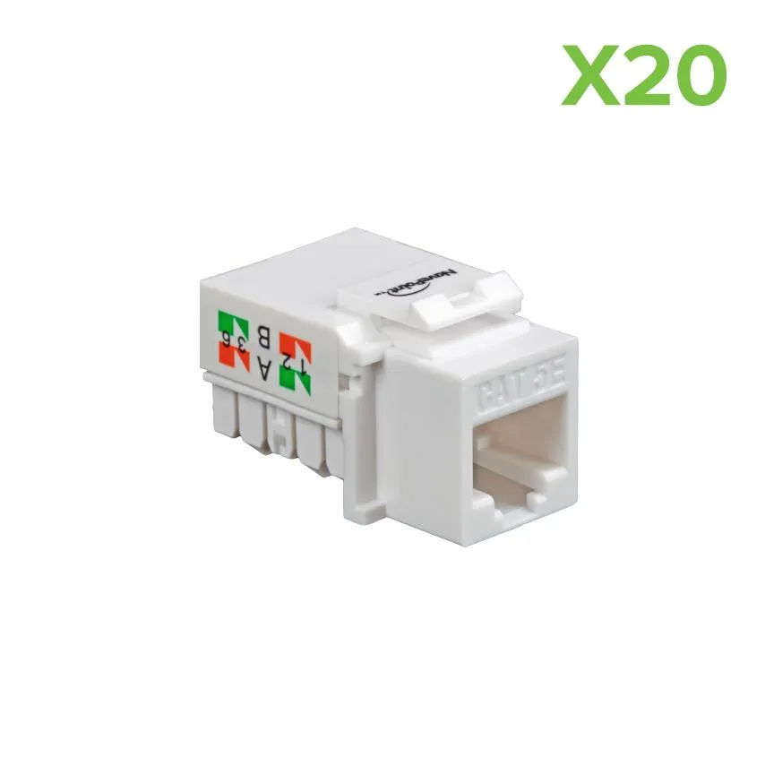NavePoint NavePoint CAT5e Keystone Jack Right Angle White 20-pack — product photo