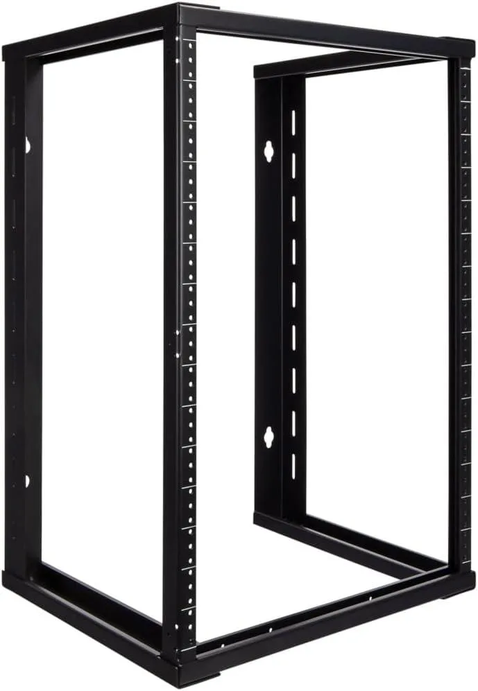 TAURKENAM TAURKENAM 15U Wall Mount Open Frame 19 Inch Server Rack Threaded 16 inch Depth Black — product photo
