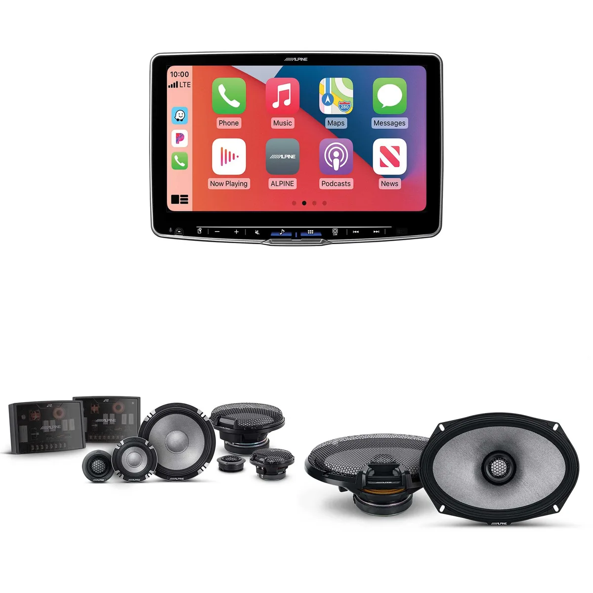 Alpine Alpine ILX-F511 Halo11 11" Receiver w/ R2-S653 6.5" 3-Way &amp; R2-S69 6x9" Coaxial Bundle — product photo