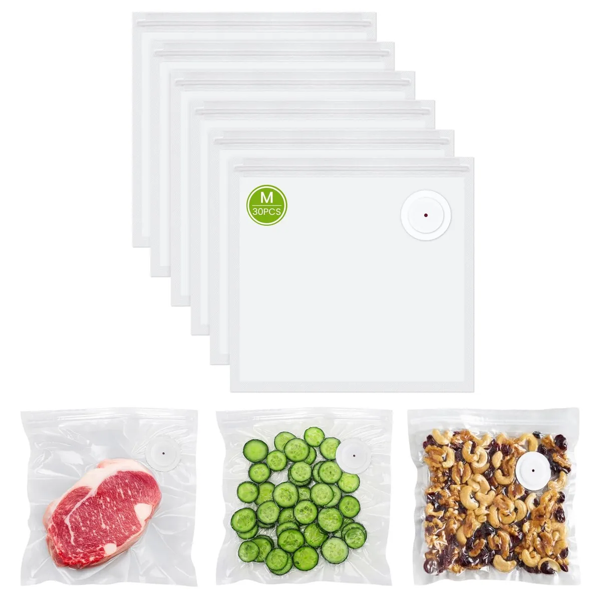 FEPPO ZB-S30 vacuum sealer bags 30 pcs 8.3"×8.7 — product photo