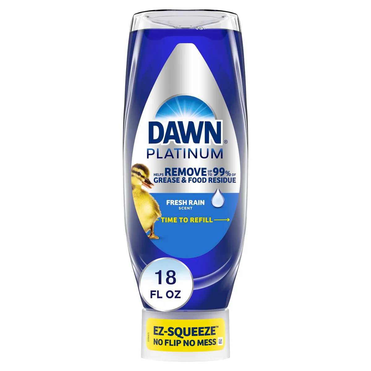 None Continuous None Continuous Dawn Platinum EZ-Squeeze Dish Soap 18 fl oz Fresh Rain Scent — product photo