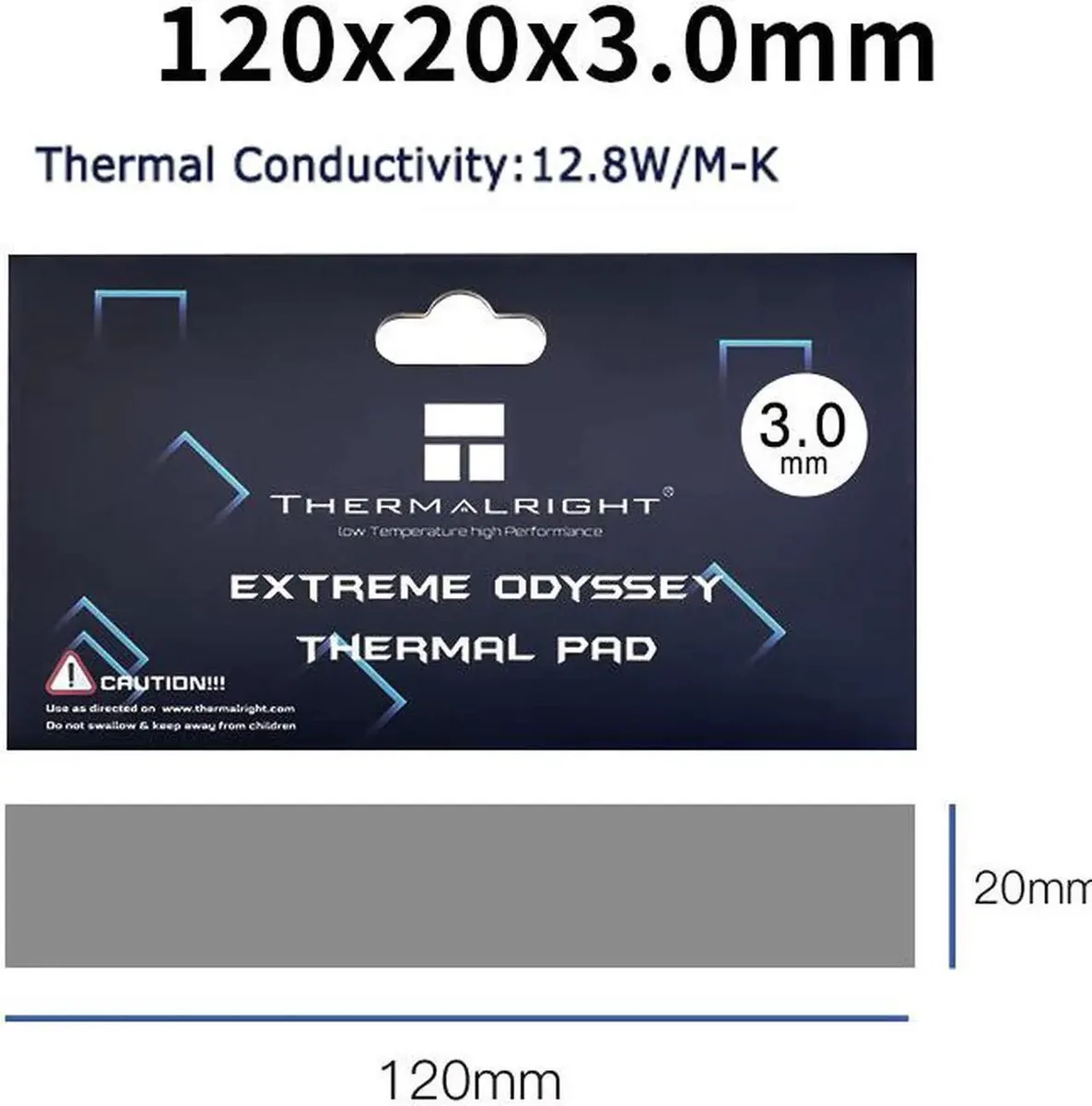 Lirealar Lirealar 120x20mm thermal pad 12.8 W/mK 3.0mm 15g — product photo
