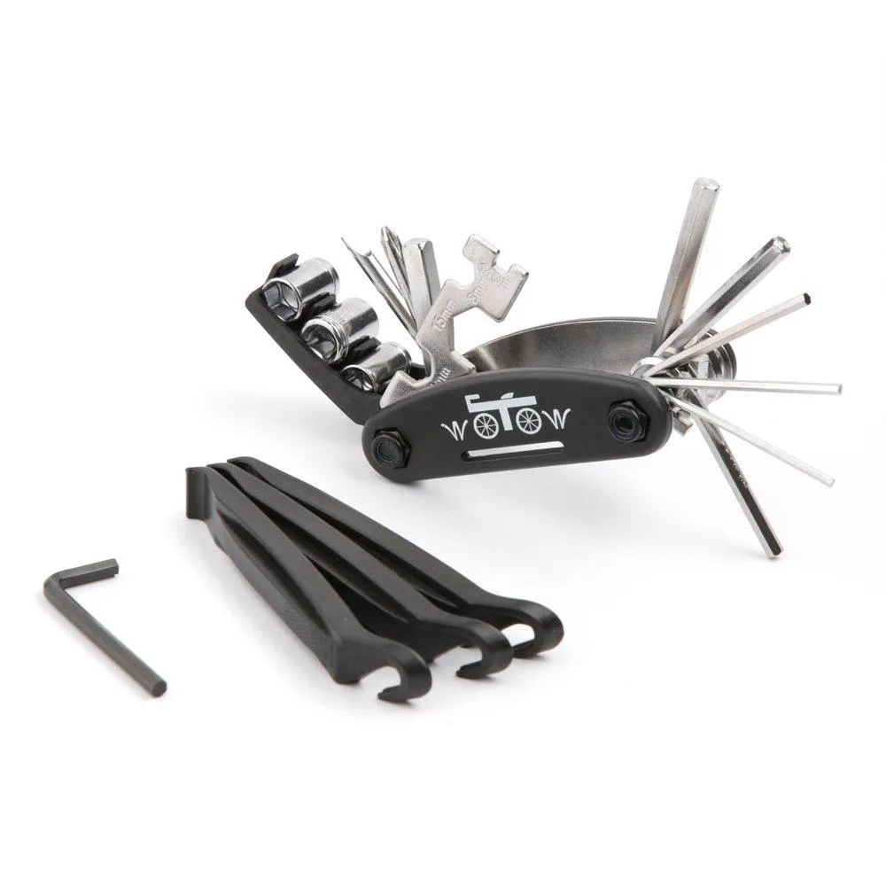 Compact folded multitool, blue plastic case, 3.5 by 1.8 by 1.1 inches