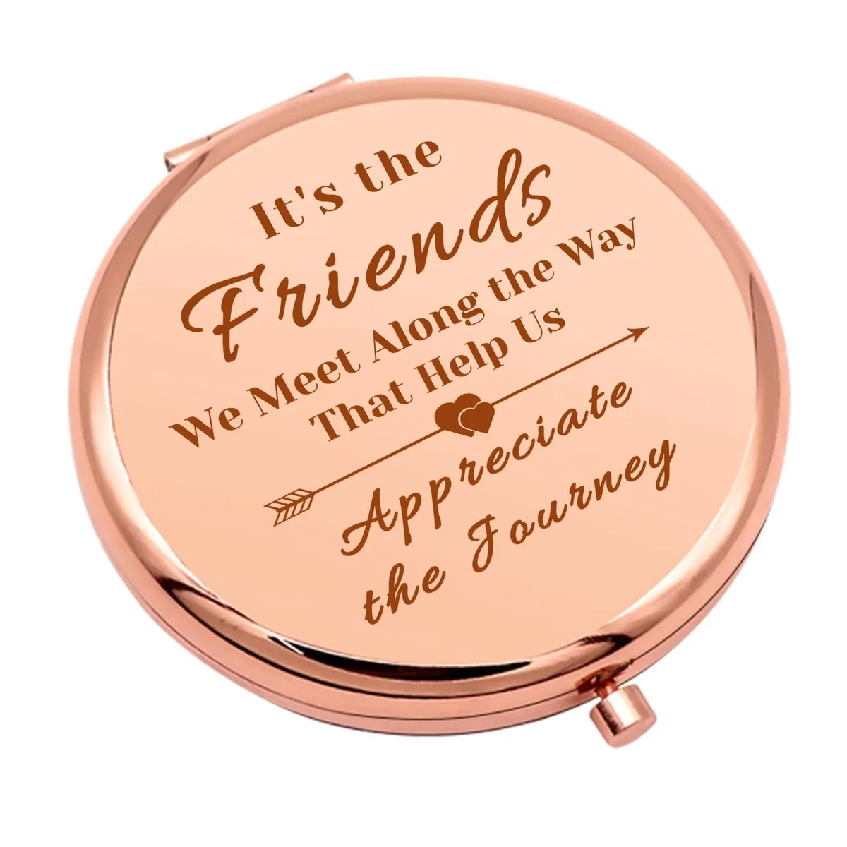 Mwphuy Rose Gold Compact Mirror 2.6" Round Folding 180° Dual-Sided Magnifying — product photo