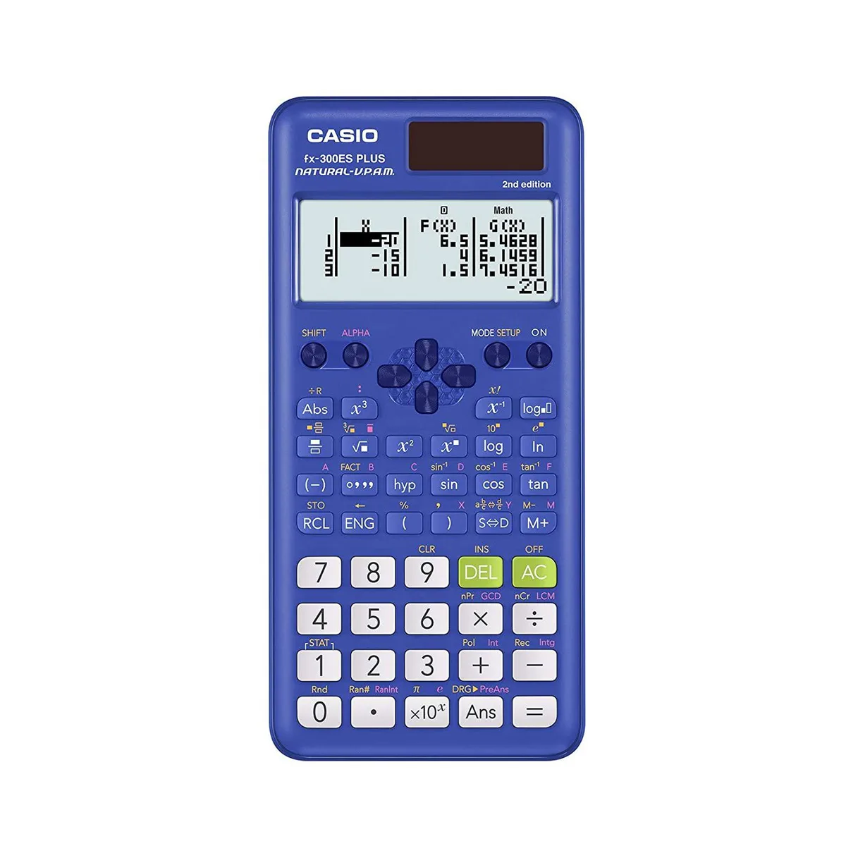 CASIO CASIO fx-300ESPLS2-BU Blue Scientific Calculator 249 Functions 16-Digit 4-Line Solar educational supply — product photo