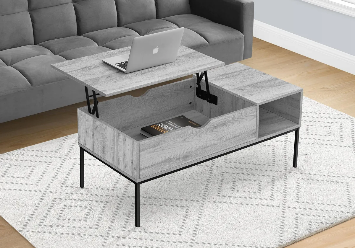 tuphen tuphen 42" Lift-top Coffee Table Grey Black Metal — product photo