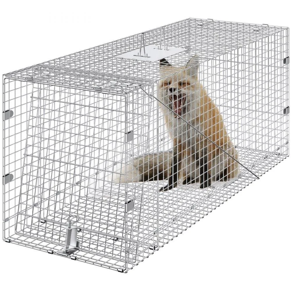 VEVOR VEVOR Humane Live Animal Trap 50 x 20 x 26 in Galvanized Iron Collapsible — product photo