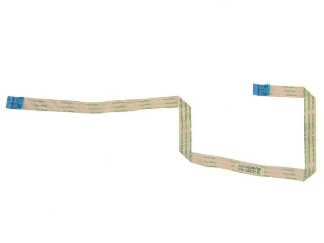 Flat beige ribbon cable with connectors on both ends