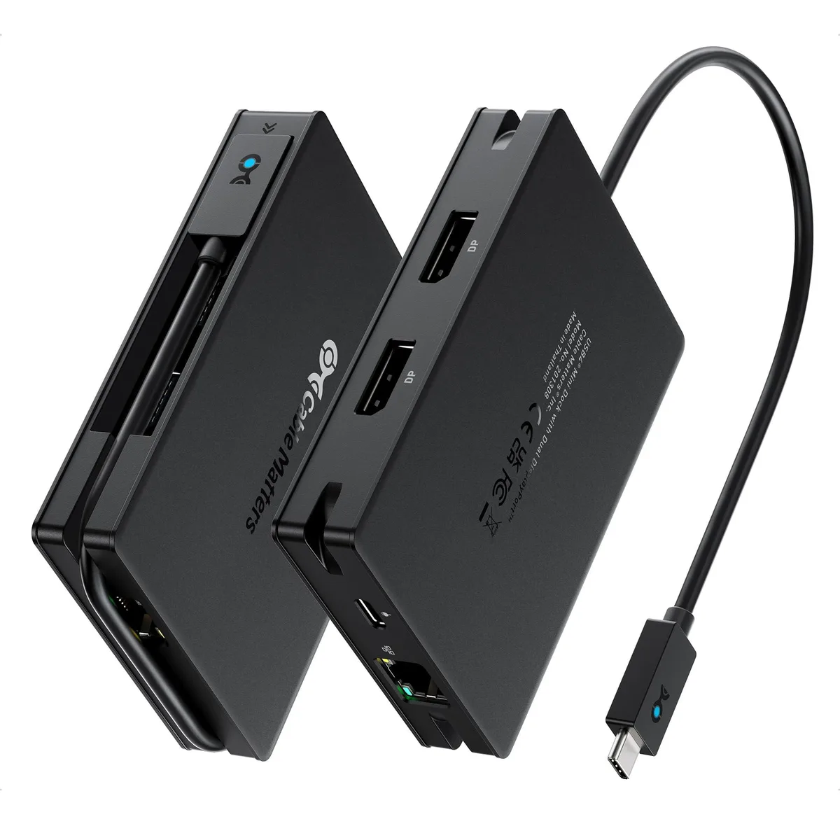  Cable Matters 201308-BLK 8-in-1 USB4 Docking Station Dual DisplayPort 40Gbps — product photo
