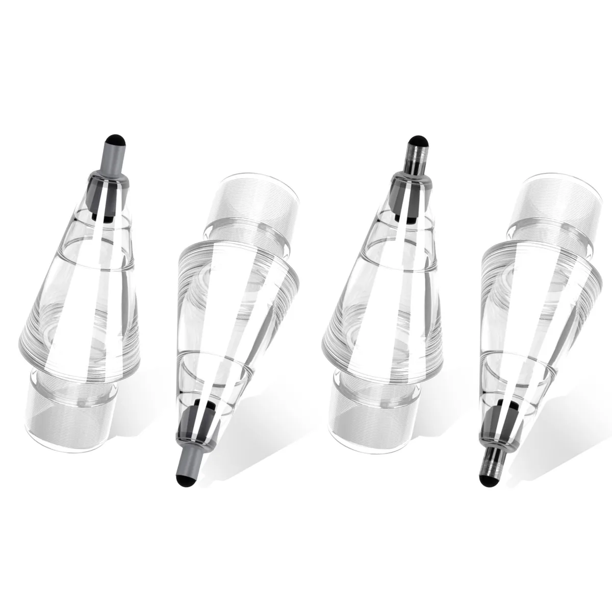 Transparent stylus with damping tips 4.33 in long