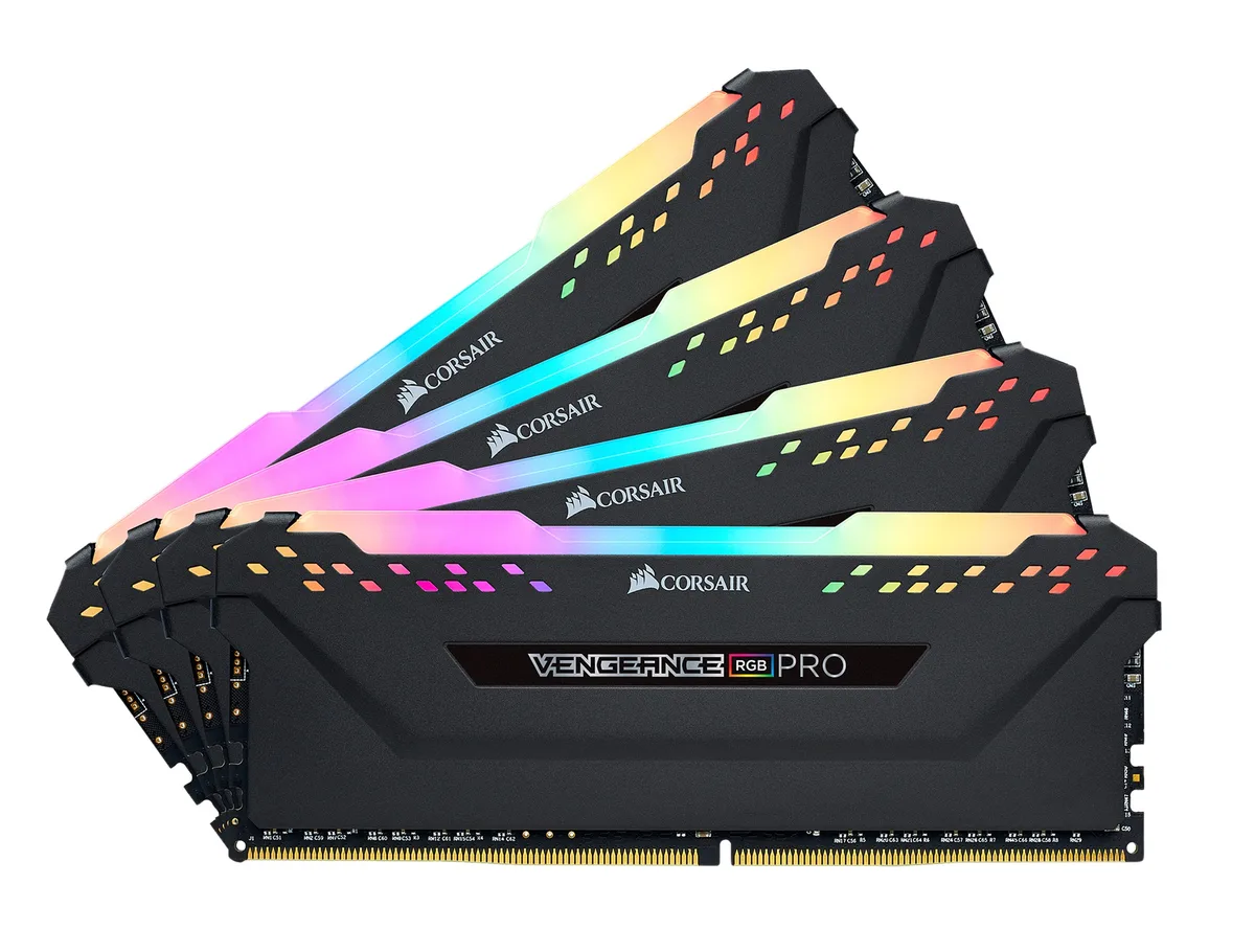 Corsair Corsair Vengeance RGB Pro CMW128GX4M4D3600C18 128GB (4×32GB) DDR4 3600 CL18 desktop RAM — product photo