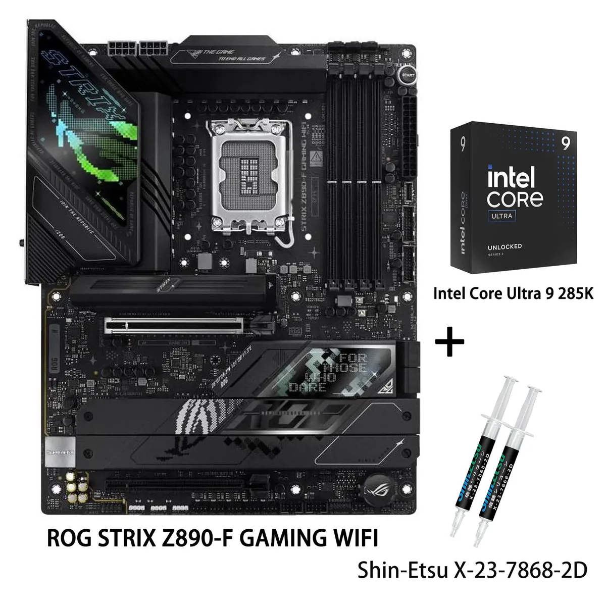 ASUS ASUS ROG STRIX Z890-F GAMING WIFI &amp; Intel Core Ultra 9 285K Intel motherboard — product photo