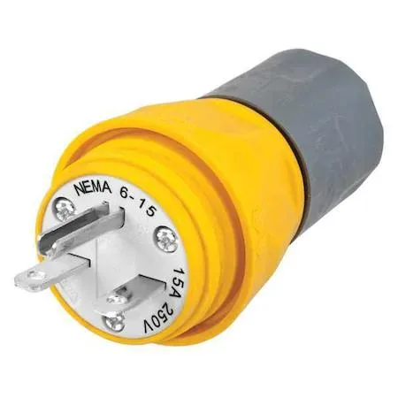 Hubbell Incorporated Hubbell Incorporated HBL14W49 Watertight Straight Blade Plug 6-15P 15A 250V IP65 IP66 IP67 IP69K — product photo